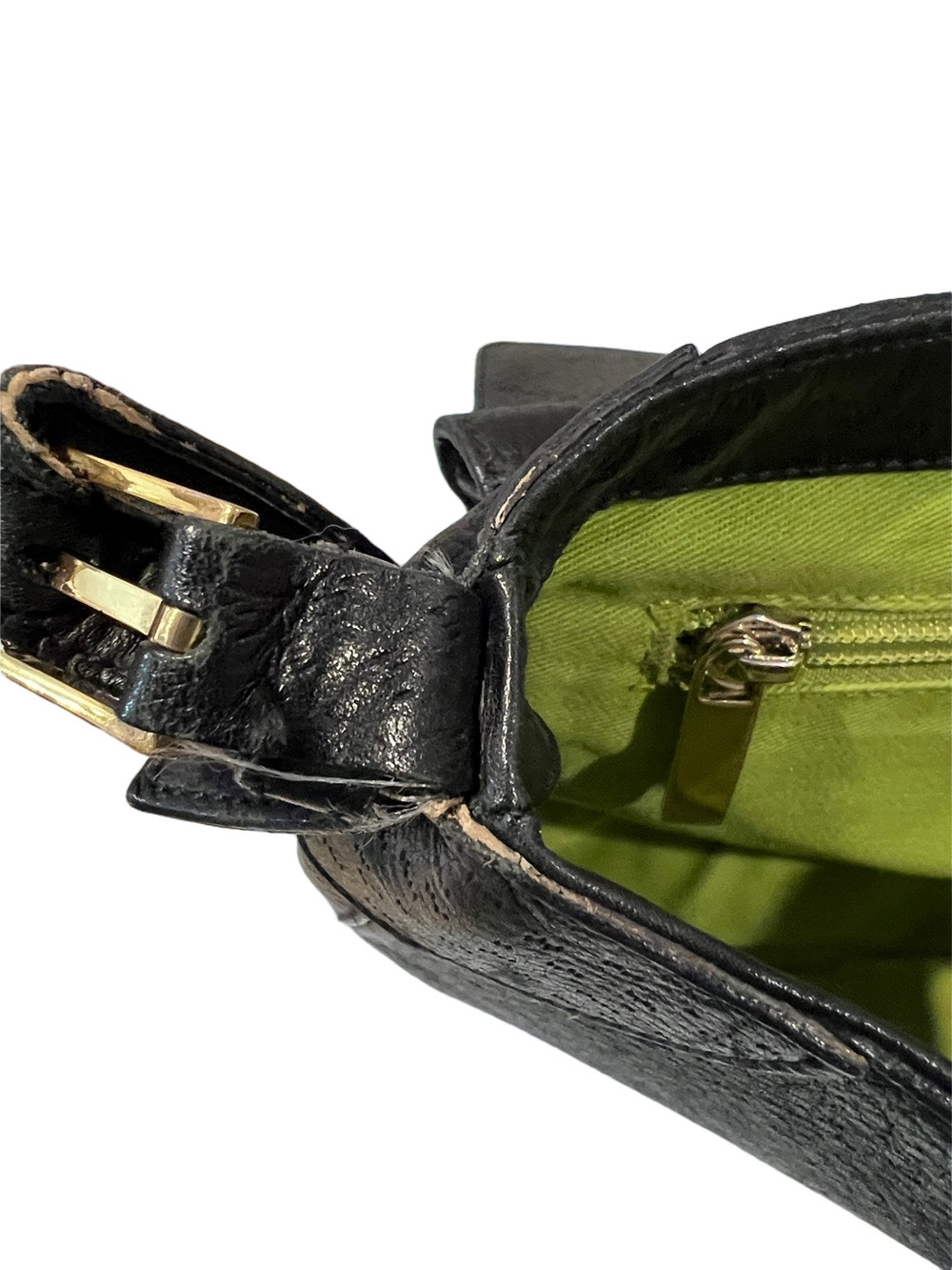 Salvatore Ferragamo Black Leather Shoulder Bag with Gold Hardware - Picture 10 of 11